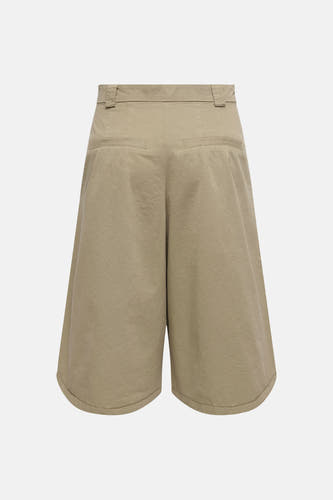 Short kaki de JDY, dos, à jambes larges, taille haute et deux poches passepoilées.