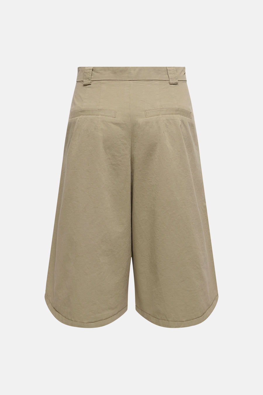 Short kaki de JDY, dos, à jambes larges, taille haute et deux poches passepoilées.
