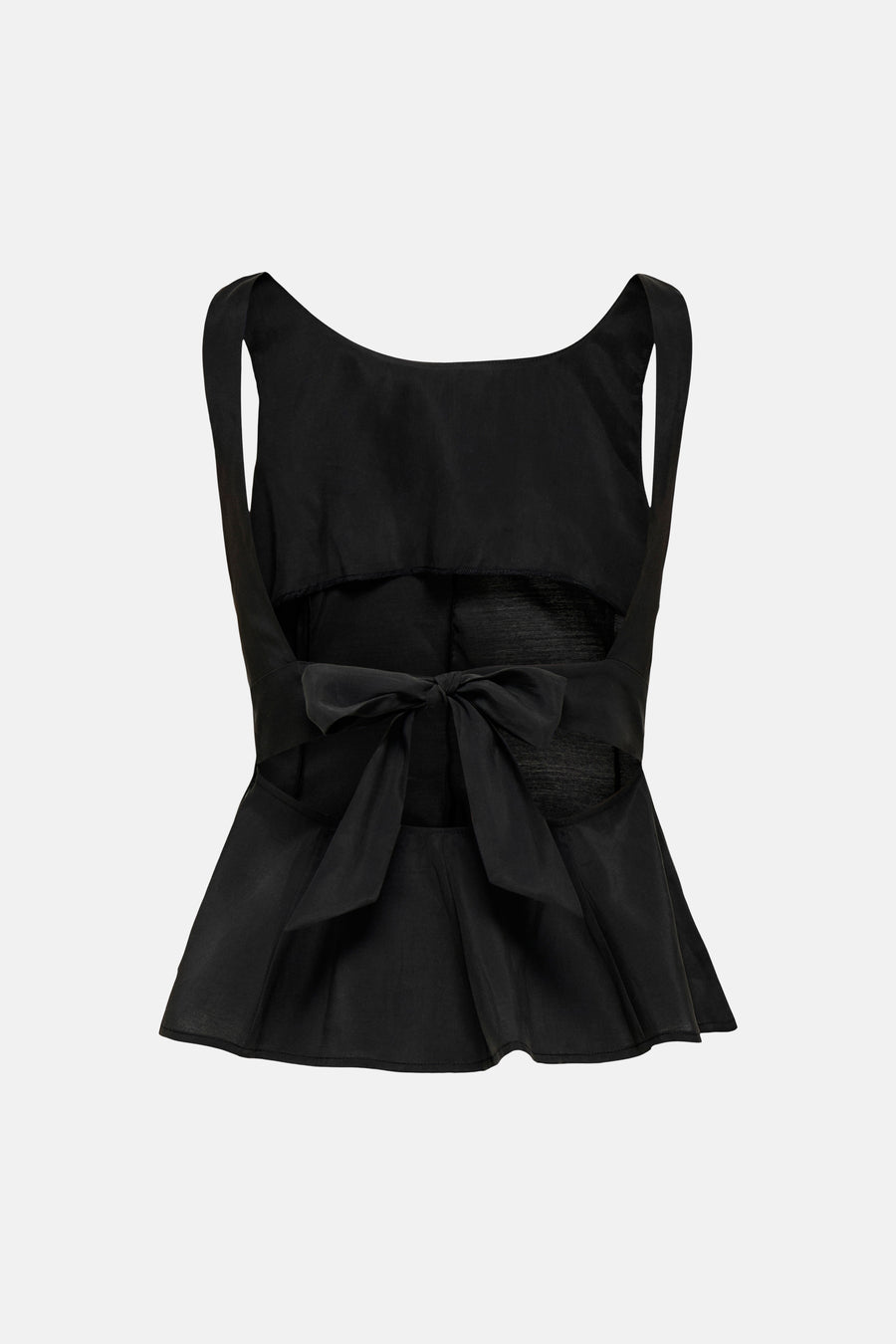 Haut noire ONLY® avec dos ouvert et nœud dans le dos, dos.