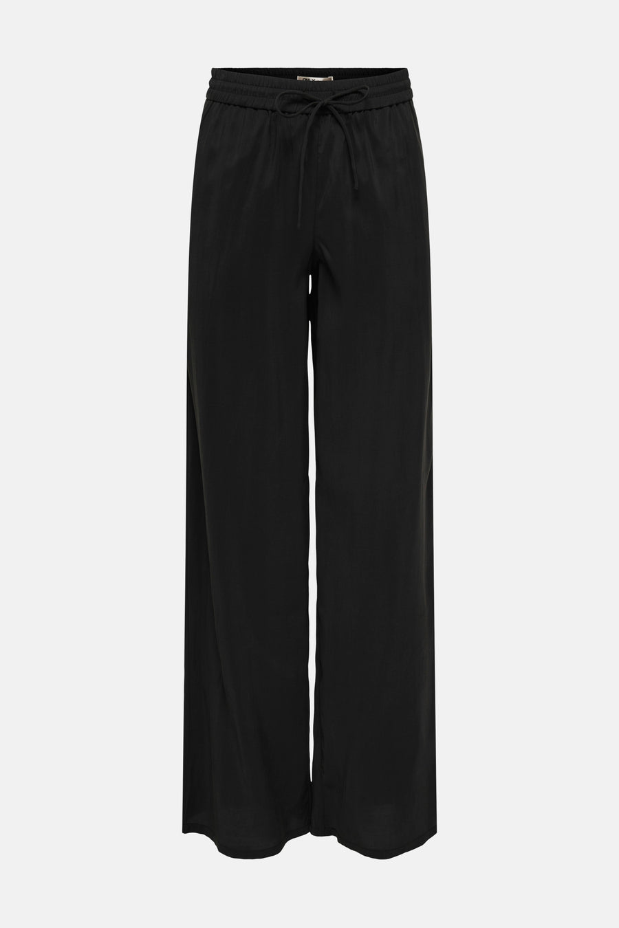 Pantalon de costume noir ONLY® à jambes larges et taille élastique avec cordon de serrage.