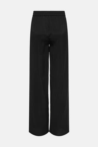 Pantalon de costume noir ONLY avec taille élastique, jambes larges et ourlet arrondi à l'arrière.