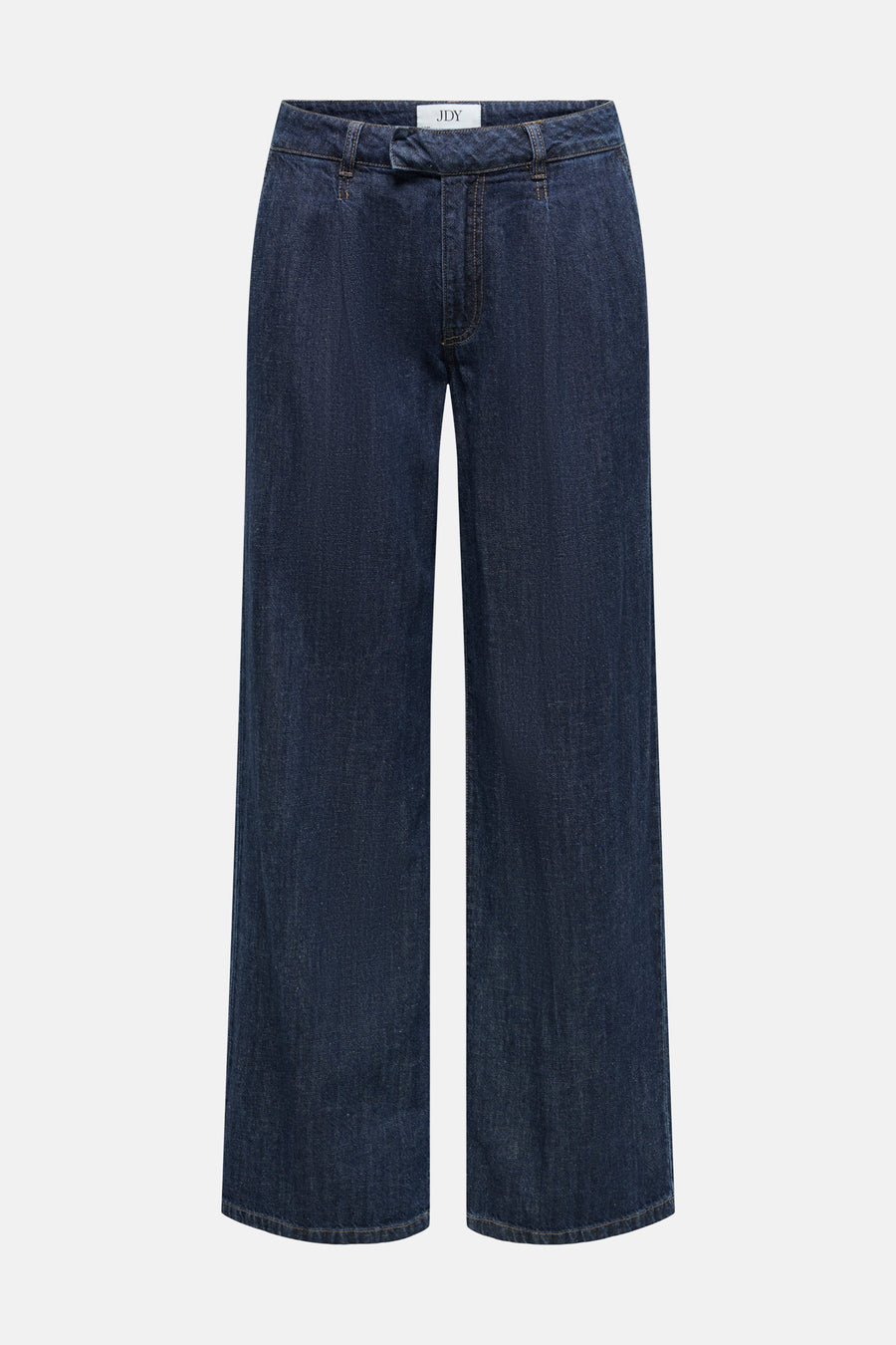 Jean large bleu foncé de JDY, vu de dos avec des poches plates et une texture denim légère.