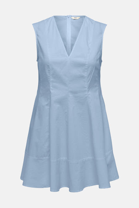 Robe bleue sans manches d'ONLY, d'une couleur unie et d'une fermeture éclair invisible sur le dos.