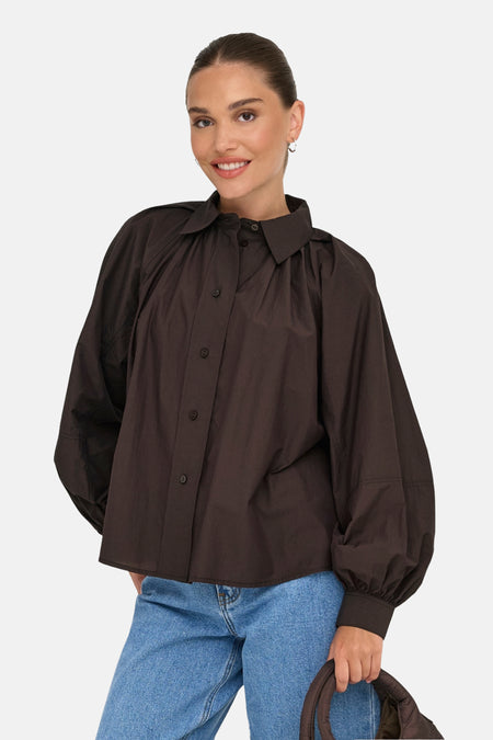 Chemise à manches longues - Coffee Bean