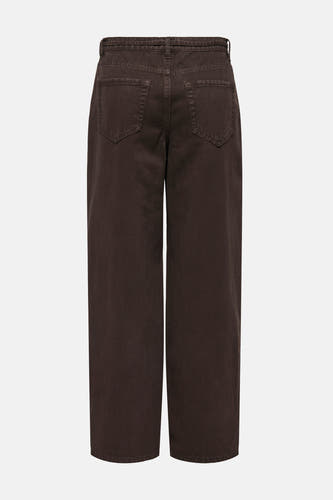 Jean bleu de couleur brune d'ONLY, avec des poches arrière et des jambes larges.