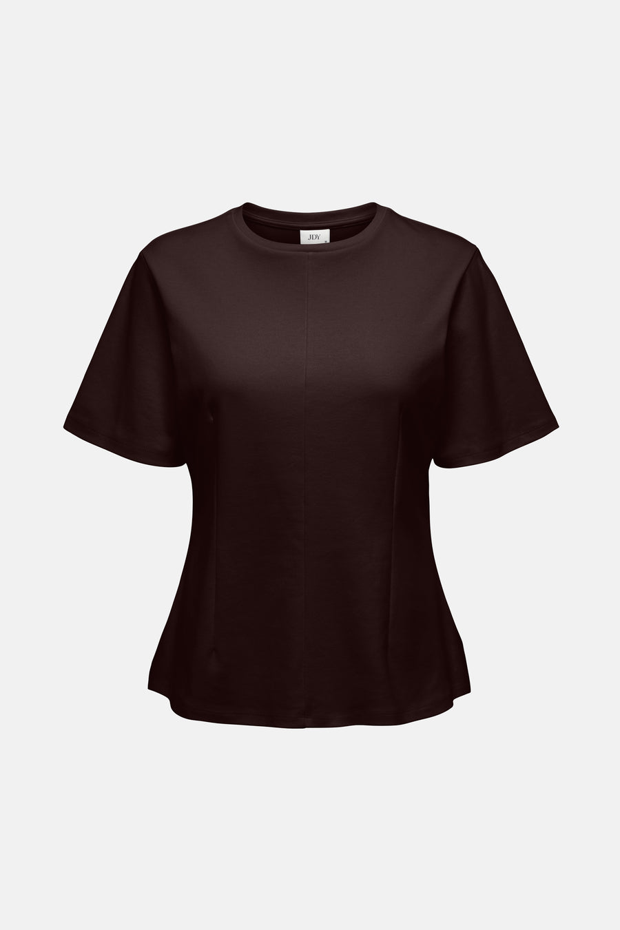 T-shirt brun à manches courtes de JDY, avec une encolure ronde simple et une coupe moulante.