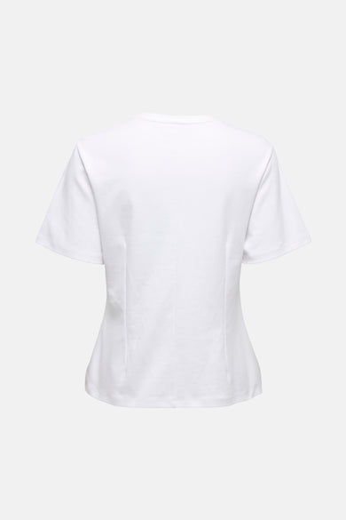 T-shirt blanc à manches courtes de JDY, avec une taille subtile et un design épuré.