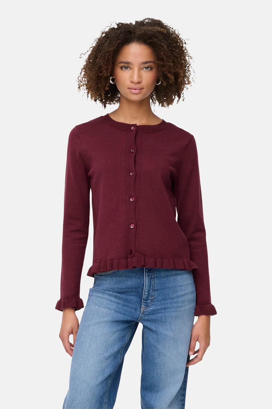 ONLCINDEREL LS FRILL CARDIGAN EX KNT - ONLY®