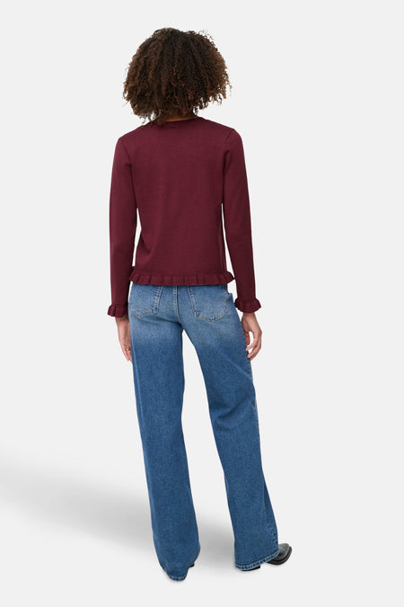 ONLCINDEREL LS FRILL CARDIGAN EX KNT