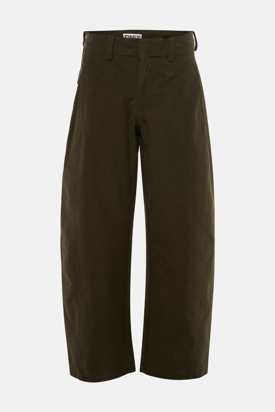 Chino vert kaki de ONLY, avec poches arrière et jambes larges.