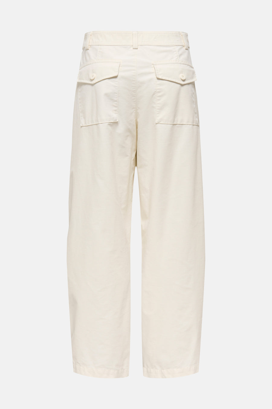Beige chino broek van ONLY® met zakken en knopen, achterzijde, rechte pasvorm