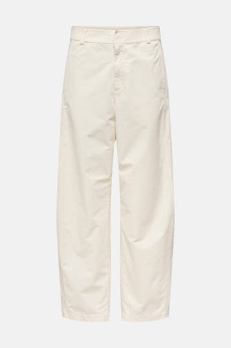 Beige chino broek van ONLY®, rechte pasvorm, lichte stof, vooraanzicht, minimalistisch design