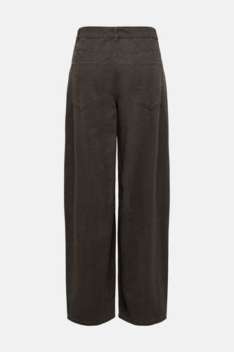 Pantalon brun de ONLY®, avec des jambes larges et des poches arrière, vu de derrière.