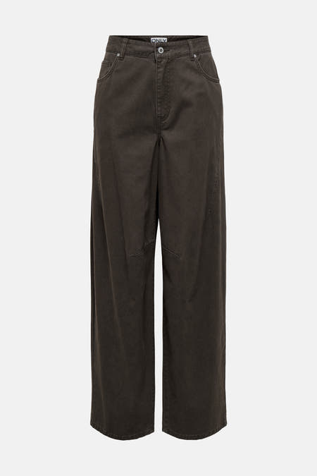Pantalon brun de ONLY, avec des poches et une jambe large.