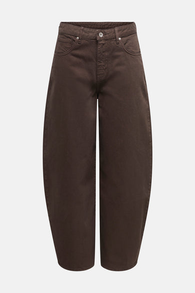 Pantalon brun de ONLY, avec des jambes larges et des poches à l'avant.