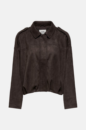 Manteau brun de JDY, avec col et longues manches.