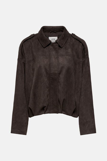 Manteau brun de JDY, avec col et longues manches.