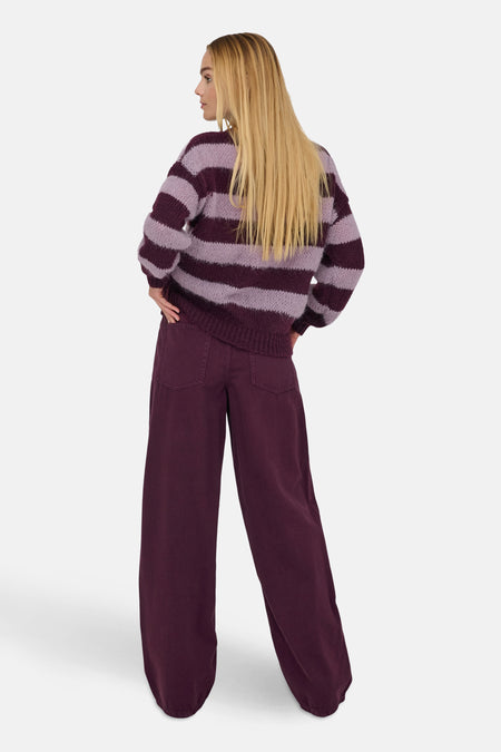 ONLCAMEL LIFE LS STRIPE O-NECK CS KNT