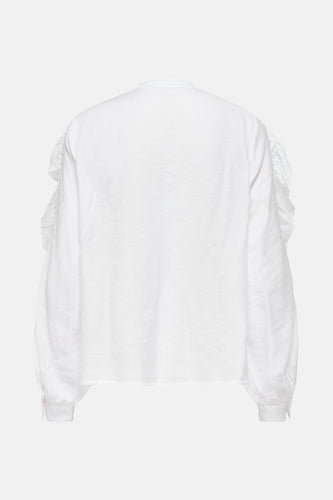 ONLMARRIAH L/S FRILL V-NECK TOP EX WVN