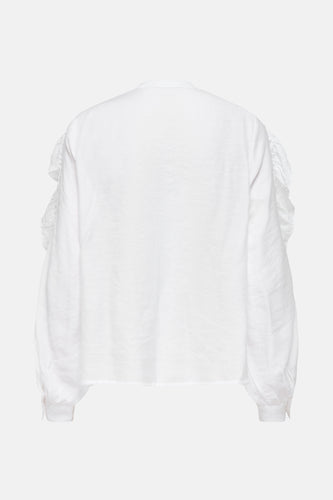 ONLMARRIAH L/S FRILL V-NECK TOP EX WVN