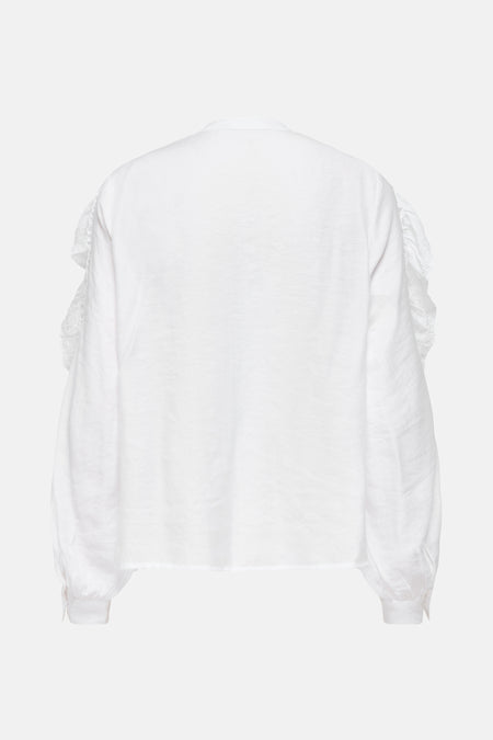 ONLMARRIAH L/S FRILL V-NECK TOP EX WVN
