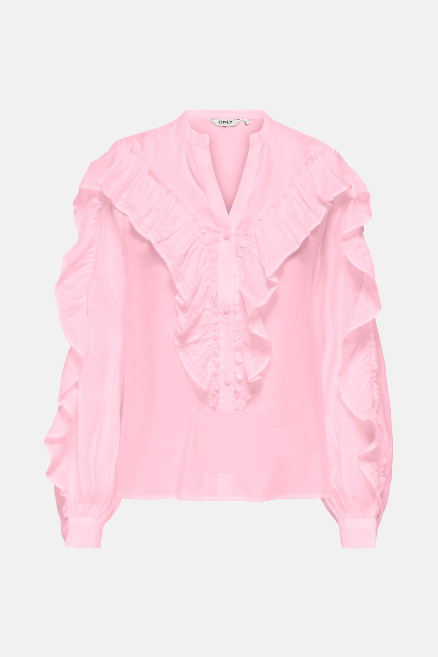 ONLMARRIAH L/S FRILL V-NECK TOP EX WVN