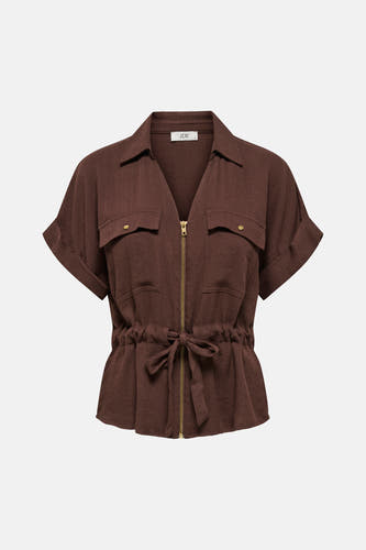 Chemise à manches courtes - brun