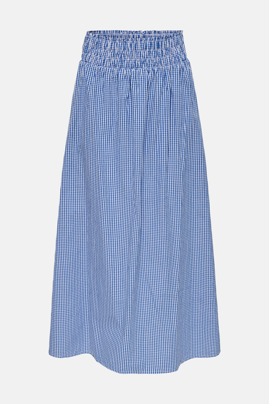 Jupe longue à carreaux bleus ONLY® avec une taille élastique smockée.
