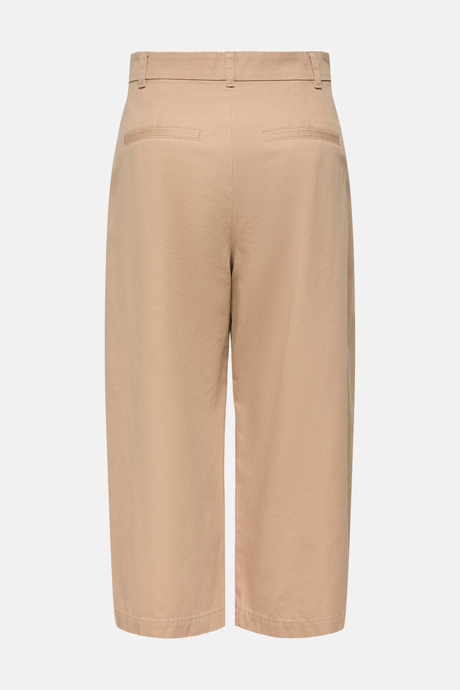 Pantalon 7/8 beige de JDY avec passants de ceinture et deux poches passepoilées à l'arrière.