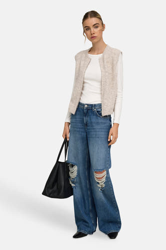 Dames tops pull zonder mouw Écru - ONLY®