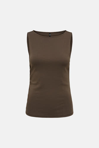Haut sans manches marron de ONLY, uni et simple