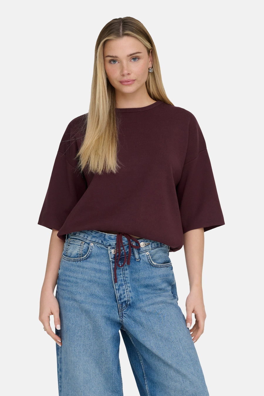 Pull col O bordeaux - ONLY®