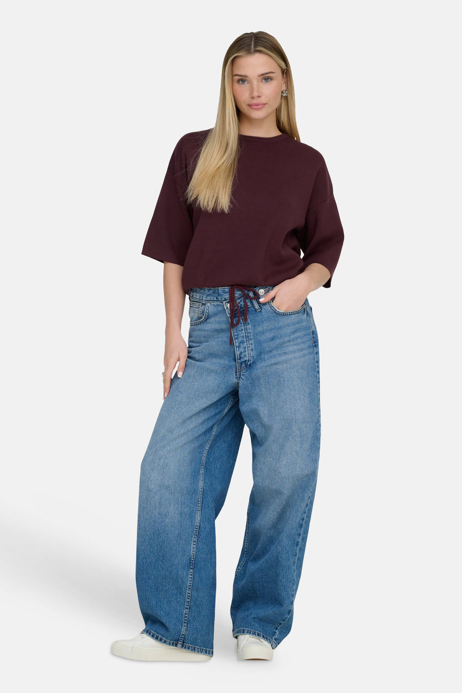 Pull col O bordeaux - ONLY®