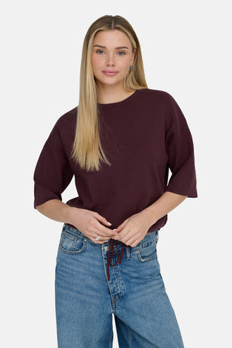 Pull col O bordeaux - ONLY®