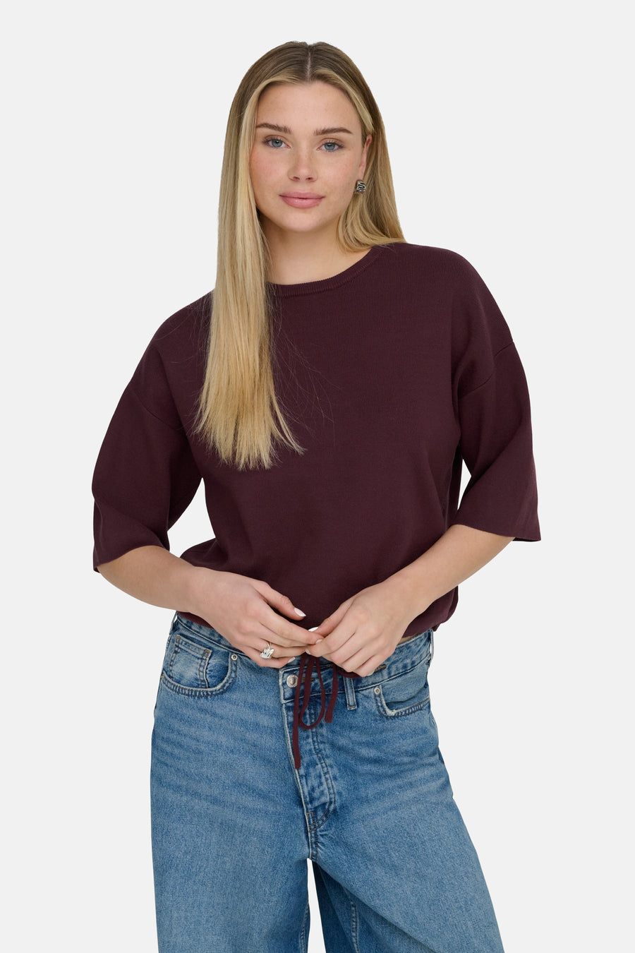Pull col O bordeaux - ONLY®