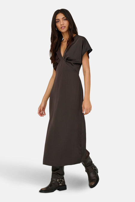 Robe à manches courtes - brun