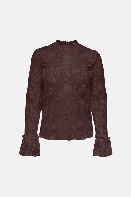 Blouse à manches longues - brun