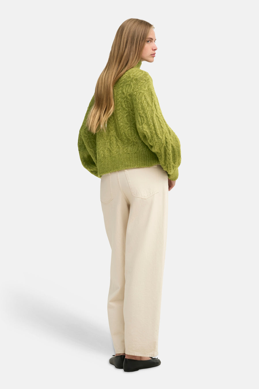 Pull col roulé vert - ONLY®