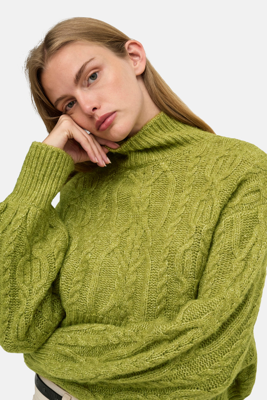 Pull col roulé vert - ONLY®