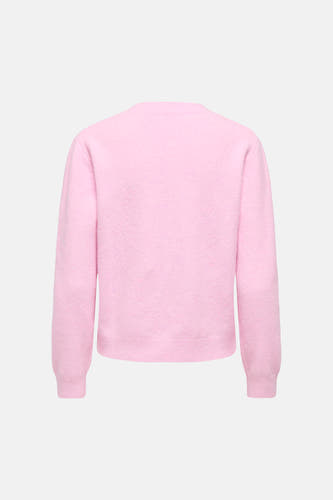 T-shirt rose avec col rond de ONLY, dos avec longues manches et bordures côtelées.