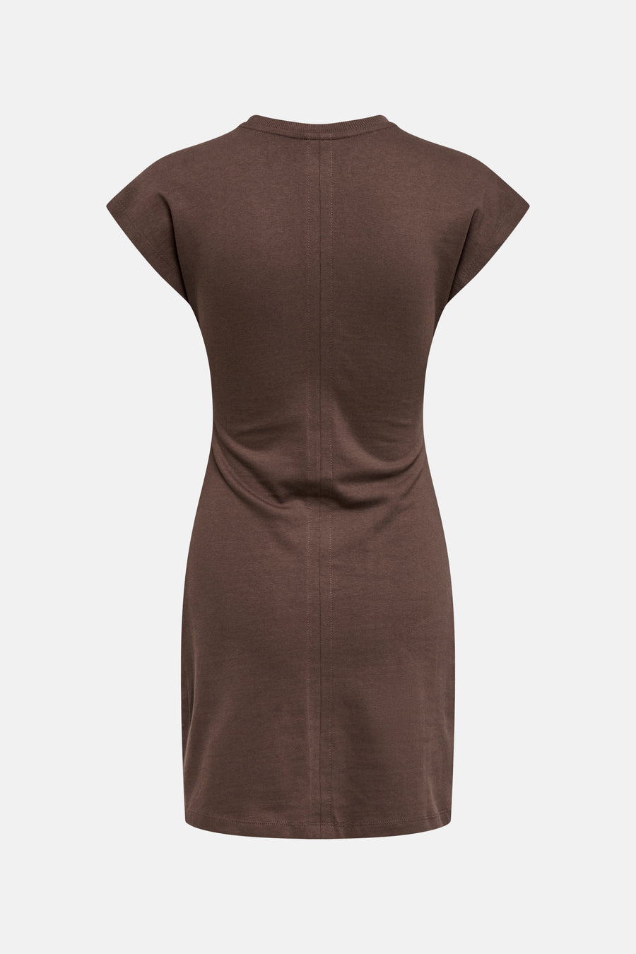 Robe marron à manches courtes ONLY®, dos avec encolure ronde et couture verticale.