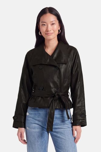 Veste en similicuir - brun