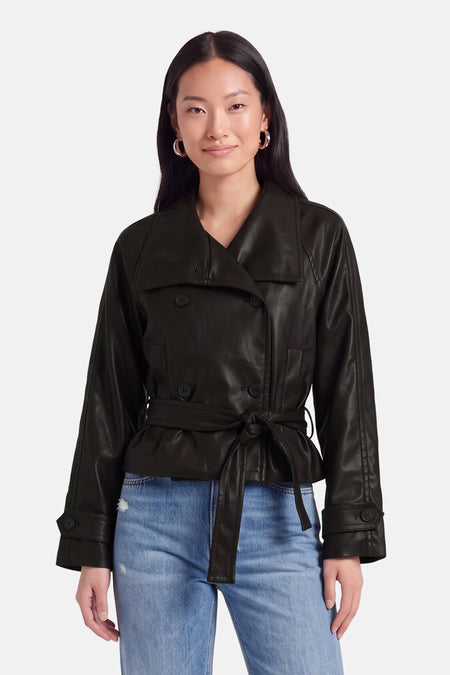Veste en similicuir - brun
