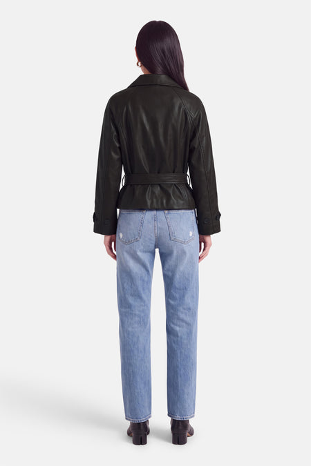 Veste en similicuir - brun