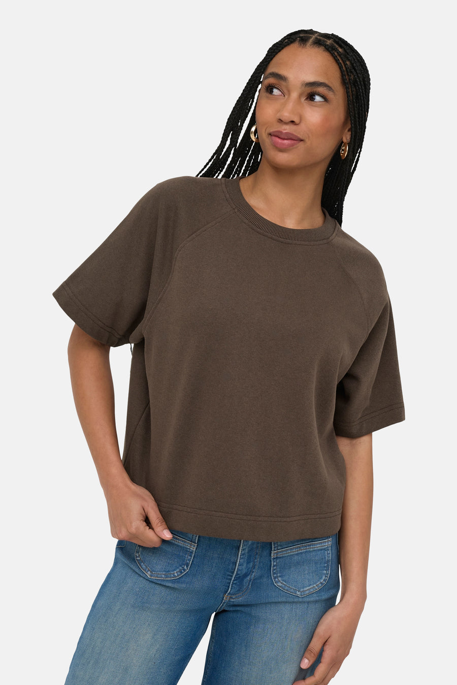 Top uni manche courte brun - ONLY®