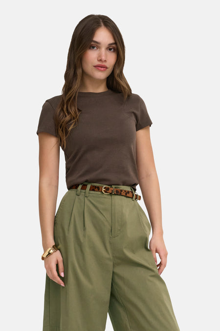 Top uni manche courte brun - ONLY®
