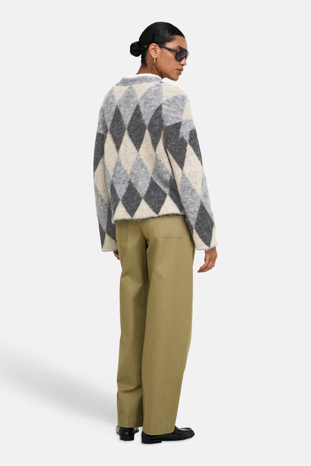 Pull col O - Light Grey Melange