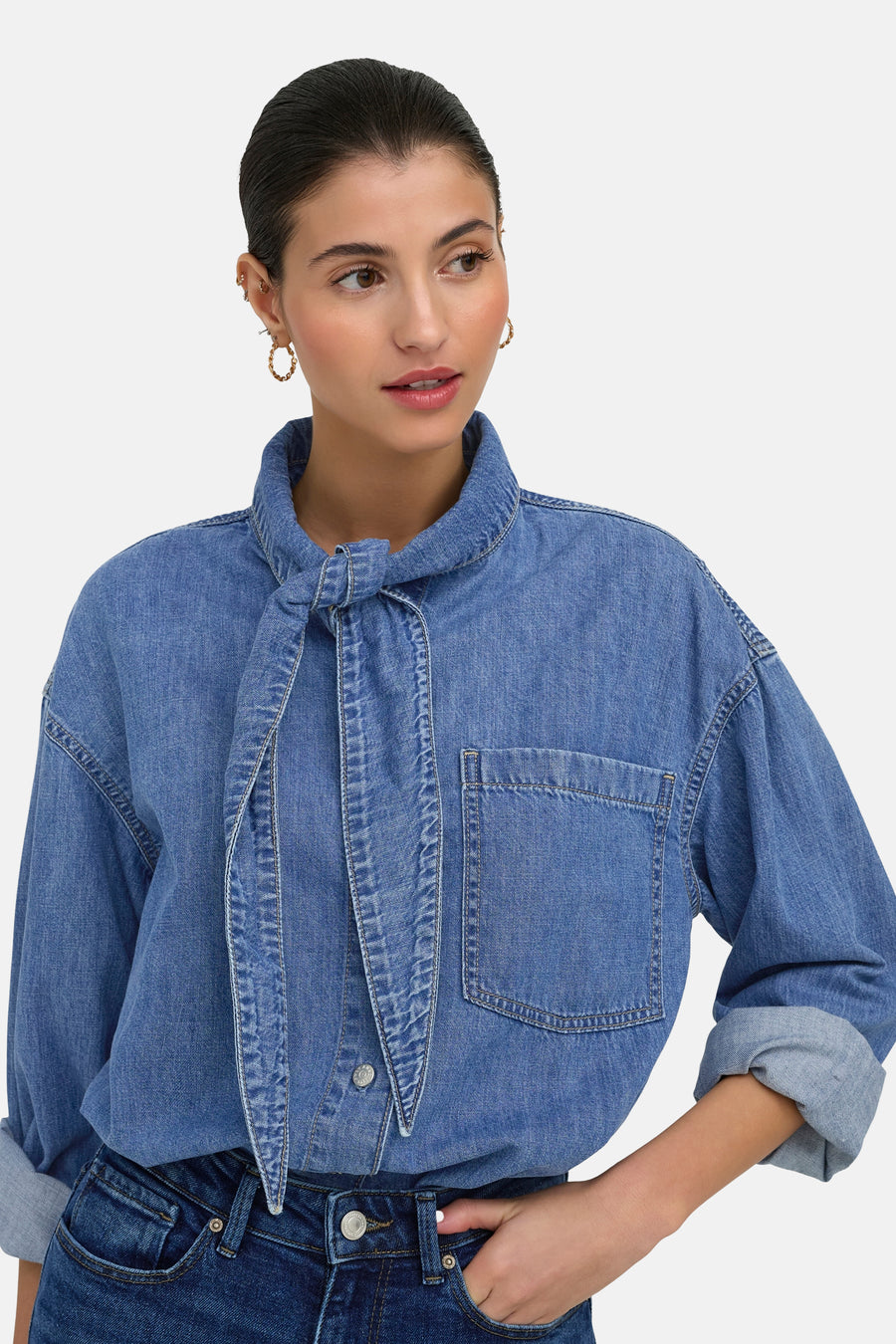 Chemisier (manches longues) mid blue denim - ONLY®