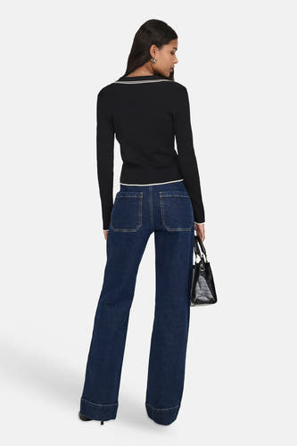 Pull col V noir - JDY