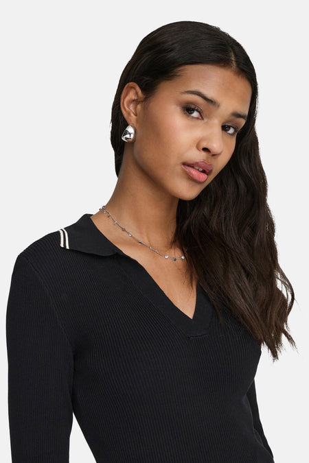 Pull col V - noir